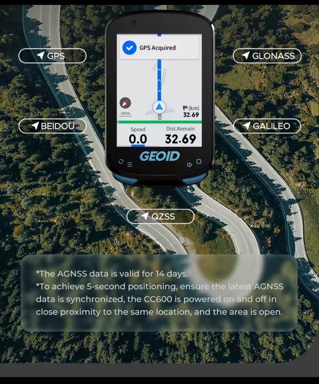 Велокомпютър с навигация. GEOID CC600