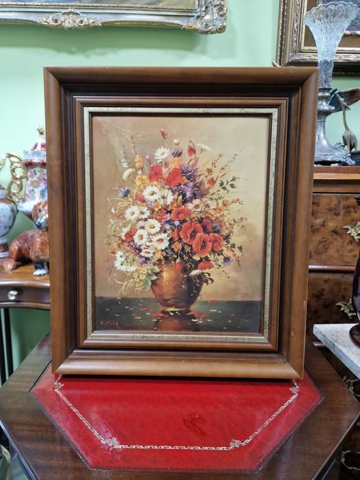 Уникална антикварна авторска картина емайл