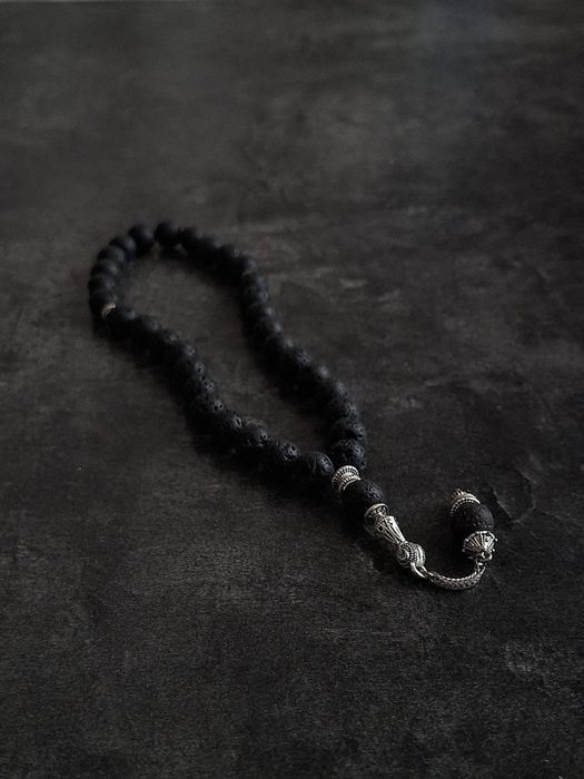 Премиальные чётки(тасбих) ручной работы из лавы— 33 бусины