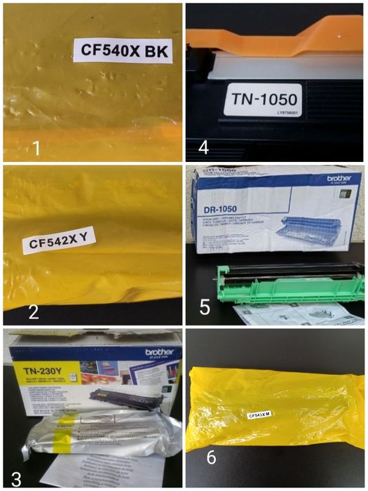toner HP brother tn 230y dr 1050 imprimanta laserjet pro CF540 tambur