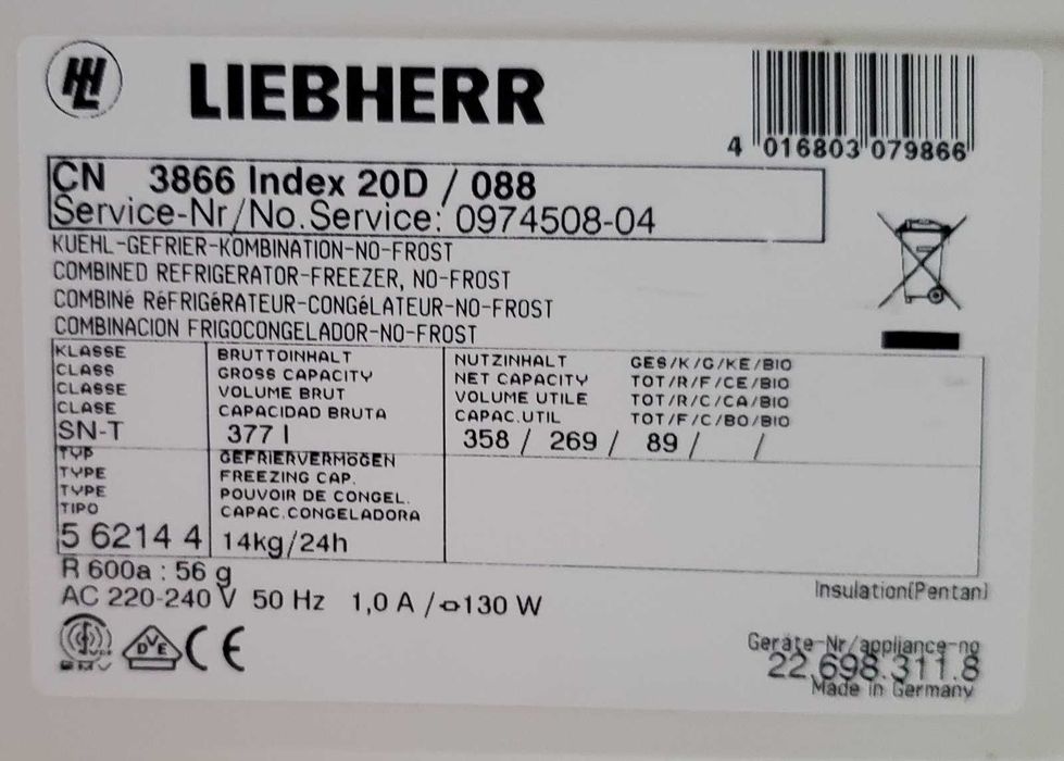 Liebherr no frost