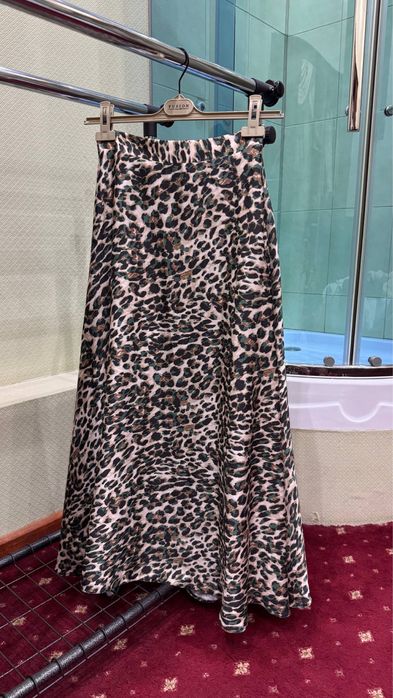 Юбка шелковая леопардовая