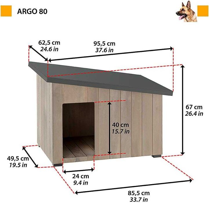 Cușcă pentru câini ARGO 80 - 95,5 x 62,5 cm
