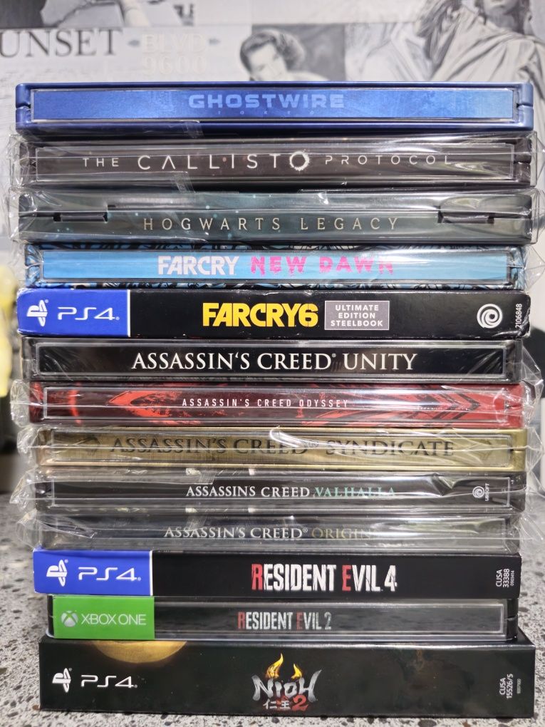 Steelbook PS4/PS5/Pc/Xbox Horizon,Uncharted,Mafia,Assassin,Sekiro,CoD