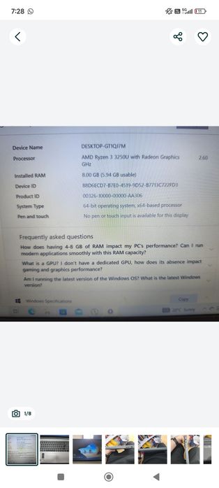 Leptop lenovo Ideapad 1