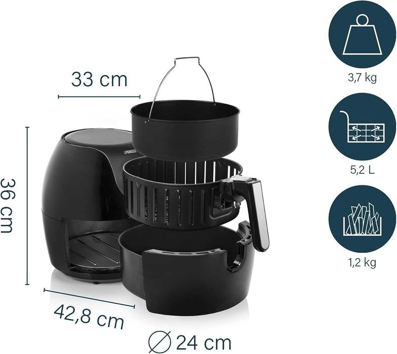 Princess Фритюрник с горещ въздух Air Fryer, 5.2л. 1700W