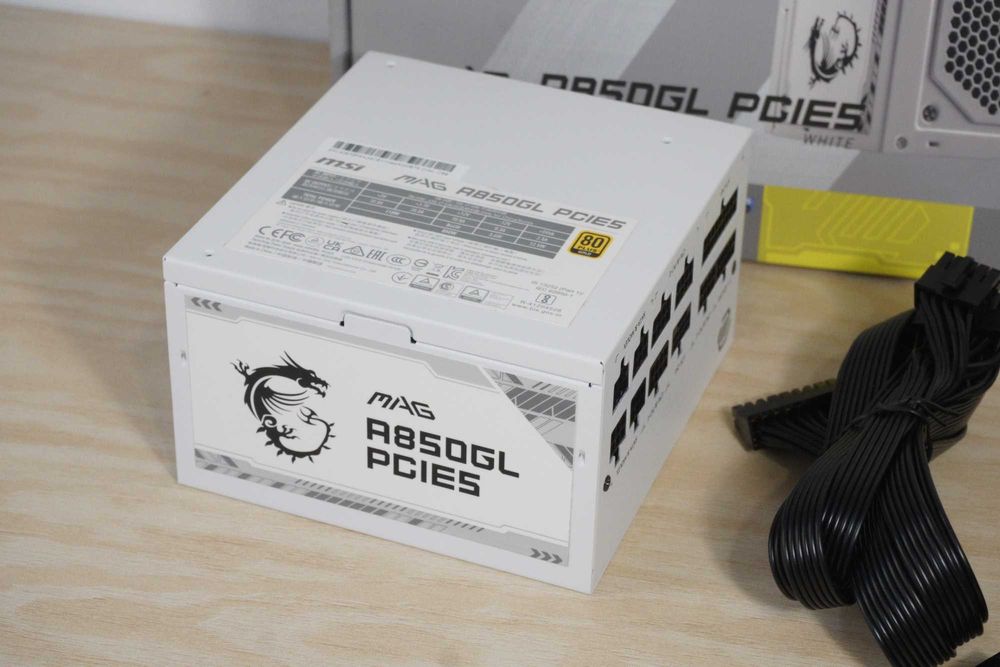 Захранване MSI MAG 850W P850GL Gold бяло- ATX 3.1 Nvidia 16pin вкл ДДС