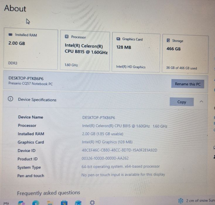 Compaq Presario CQ57 funcțional