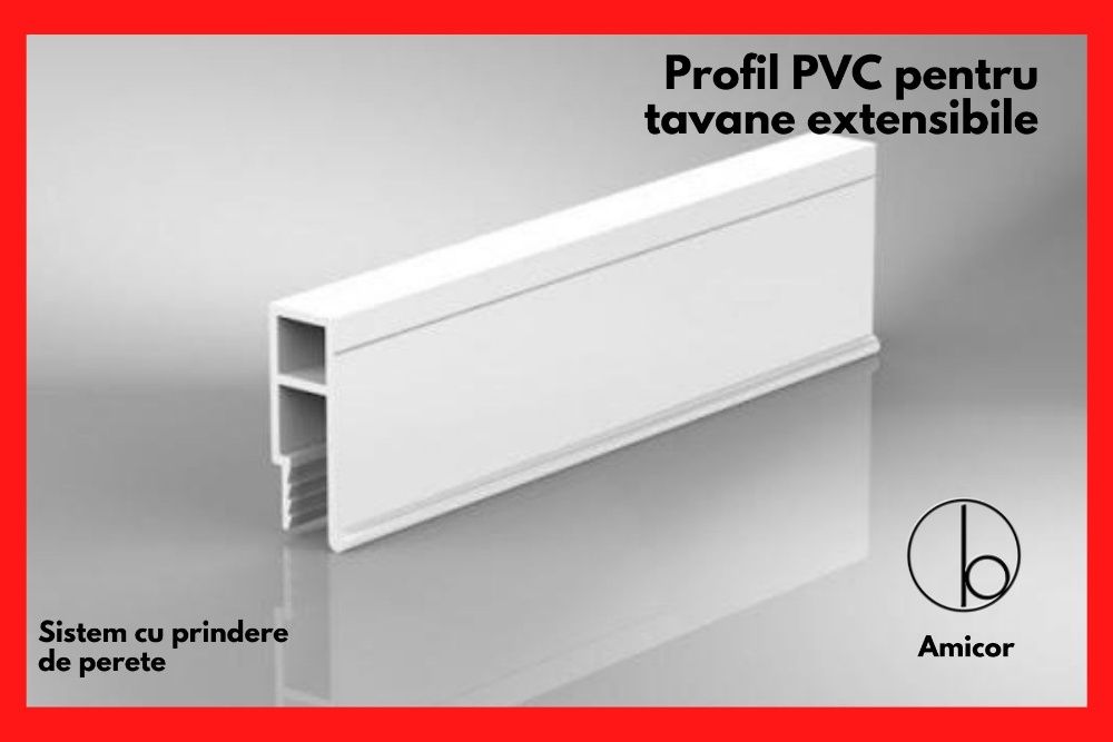 Profil PVC pentru tavane extensibile - fixare de perete