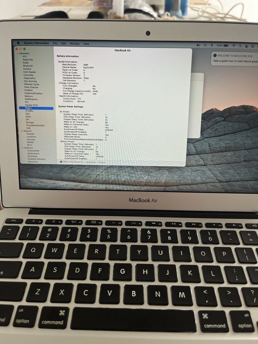 Makbook air 11” 128gb model i5 2013 4Gb RAM