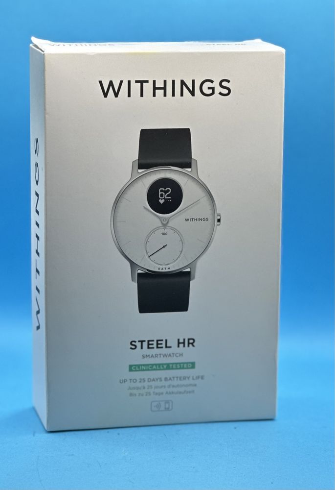 НОВ!!! Смарт часовник Withings - Steel HR, 36mm, White