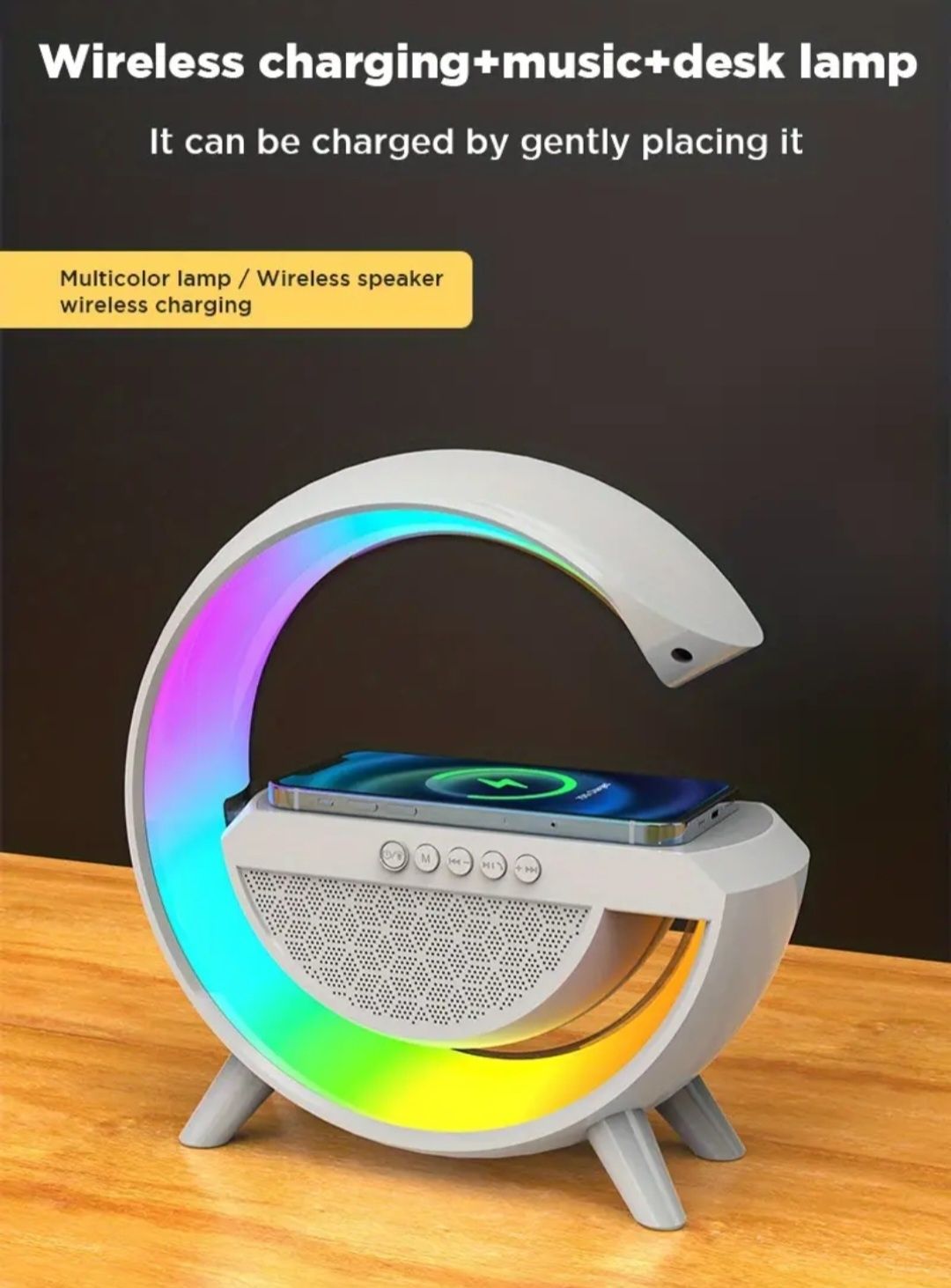 Veioza / boxa bluetooth / radio / wireless charger