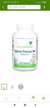 Optimal Prenatal, seeking health, безметила, 180 вегетарианских капсул