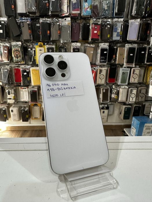 iSellStore Vâlcea: iPhone 16 Pro Max White Titanium - 1TB -94%Bateria