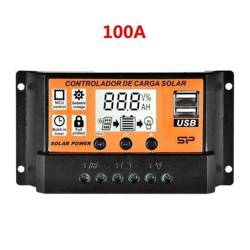 Controler 30A 100A 200A de incarcare panou solar LCD, USB. Nou!