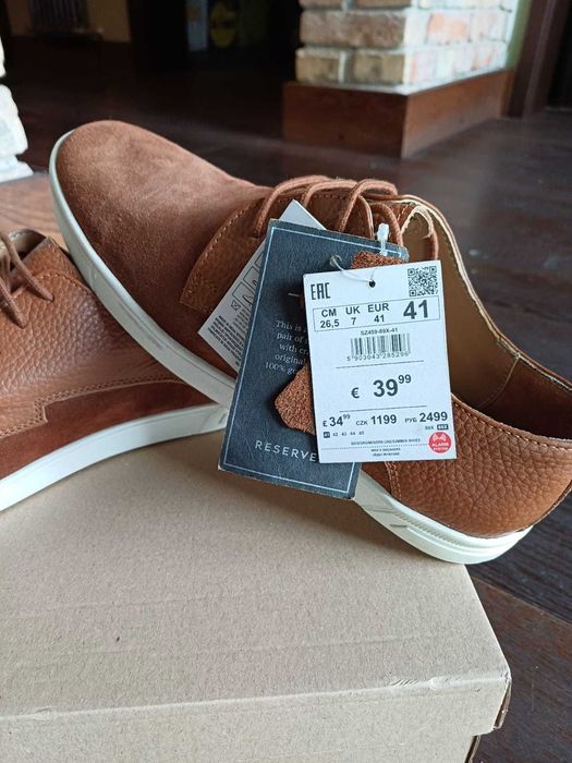 Pantofi piele naturala, Reserved, mar.41, 26.5 cm.