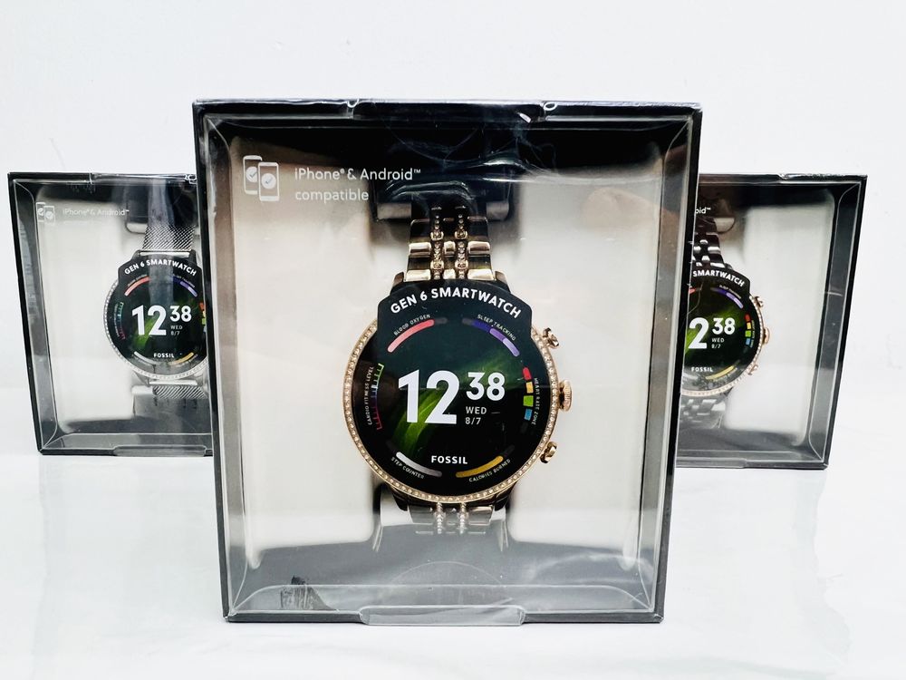 НОВ! Fossil Gen 6 Smartwatch Mesh / Gunmetal / Gold-Tone 2г. Гаранция!