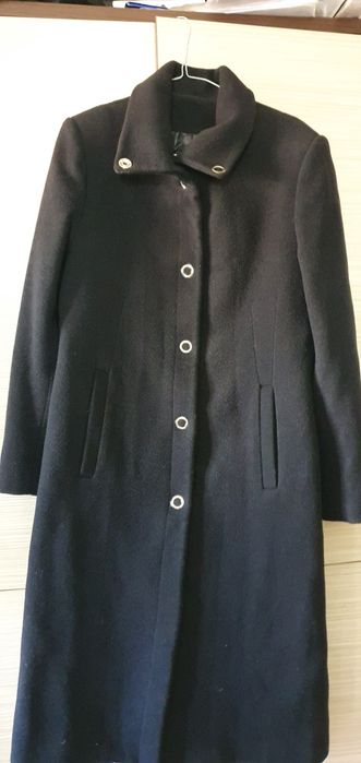 Palton negru de  lână