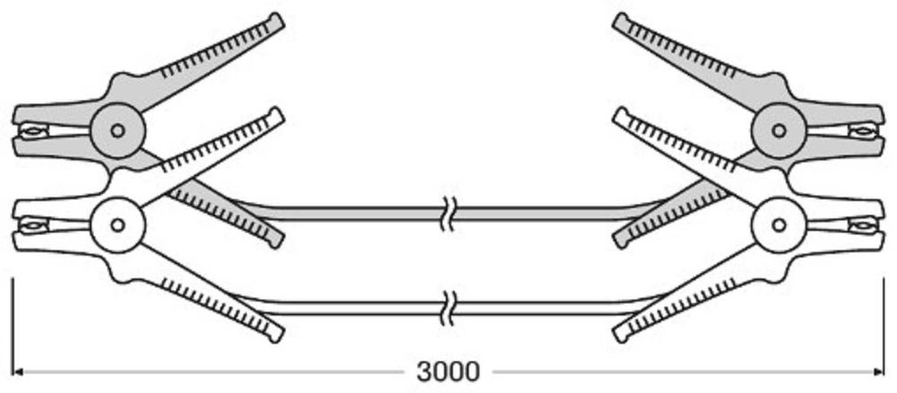 Стартови кабели за подаване на ток OSRAM 300 Ампера 16мм² 3 метра