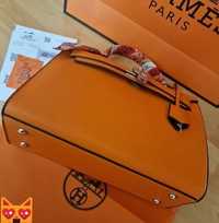 Geanta H Kelly orange,accesorii metalice, saculet, etichetă incluse