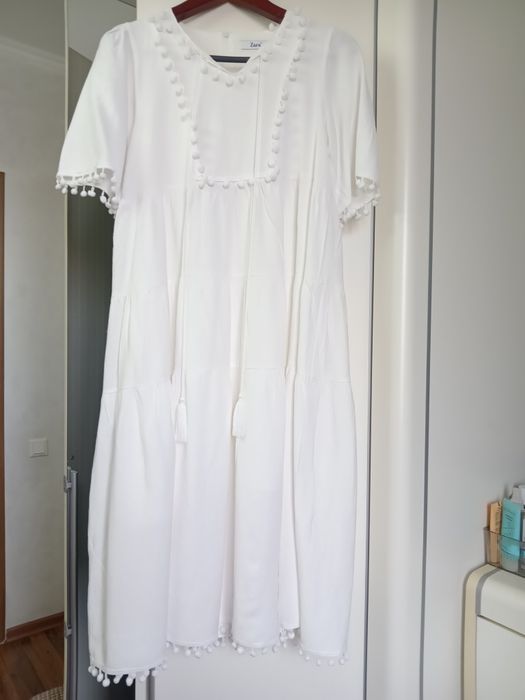 Платье белое , чистый хб