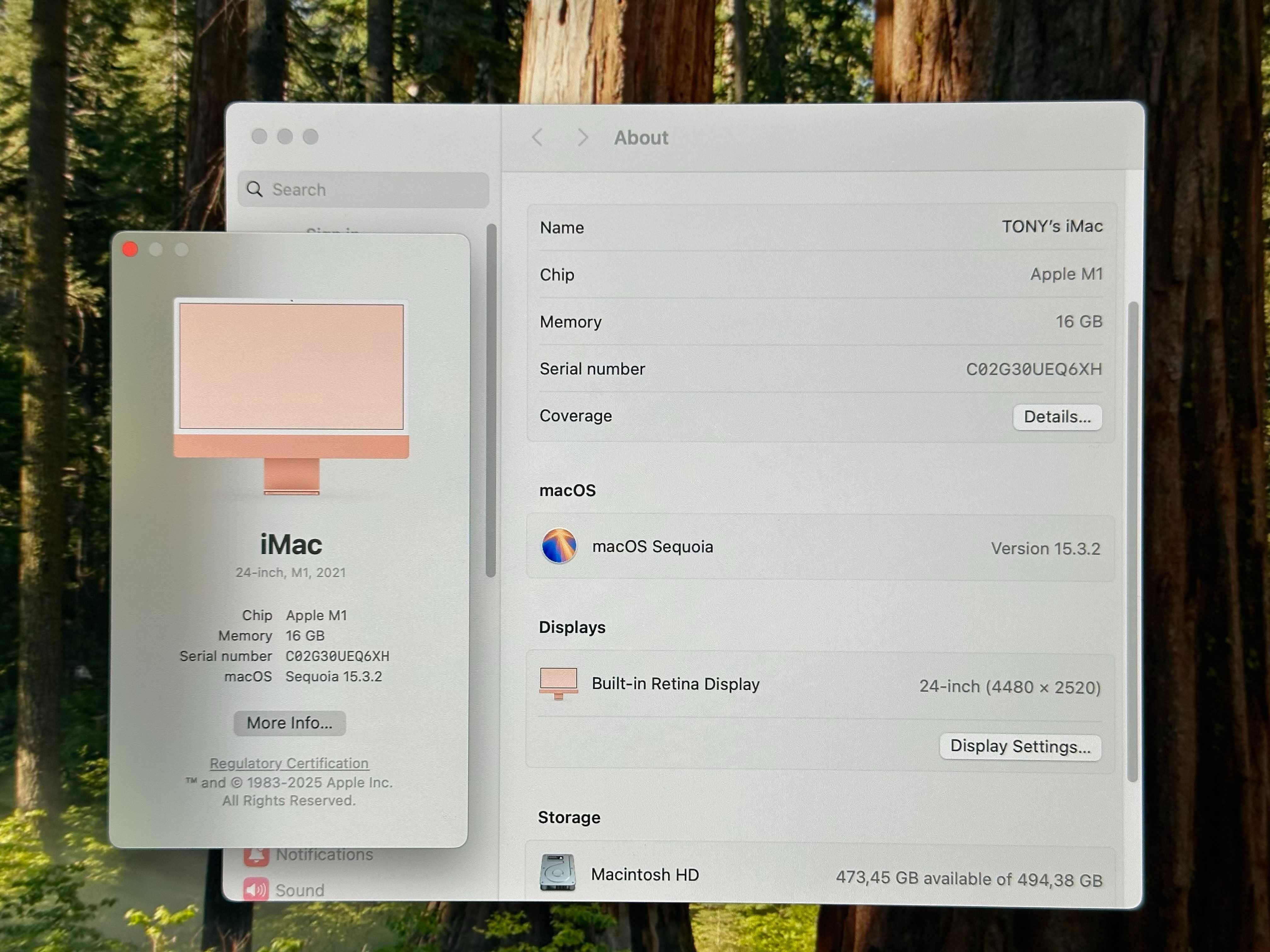 Apple iMac А2438 24 инча M1 - 16GB / 512GB 4.5K 2021