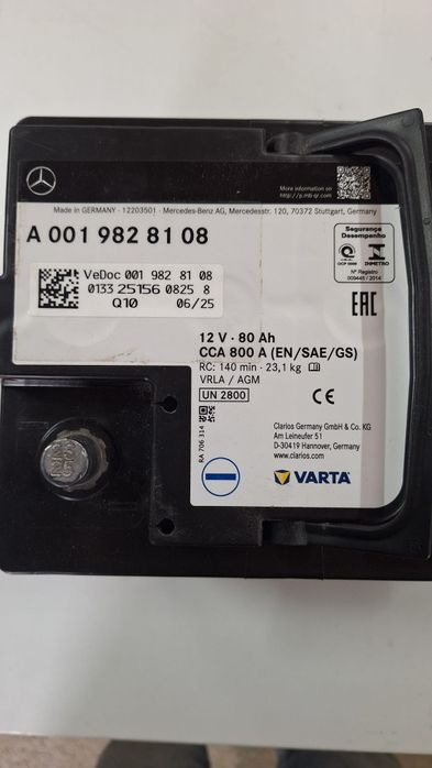 Acumulator / baterie originala Mercedes AGM 80Ah - 800 A, nou