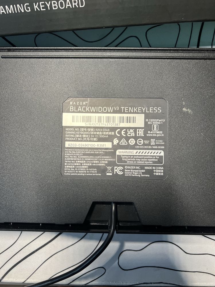 Клавиатура  razer blackwidow v3 tenkeyless