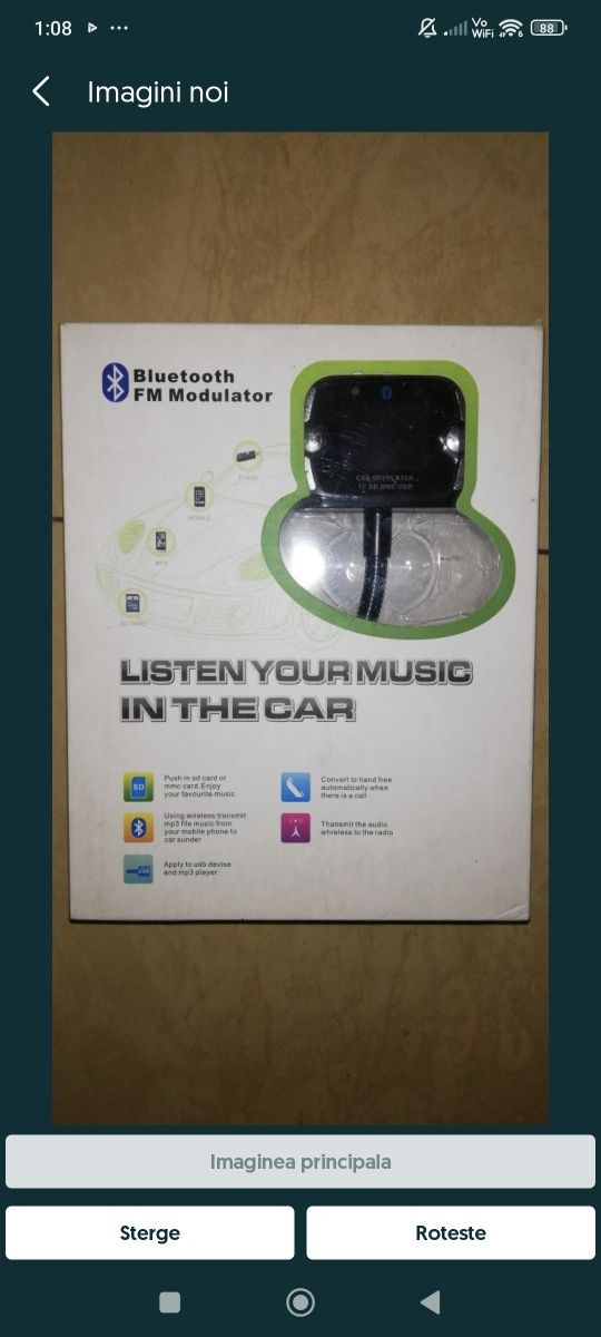 Modulator fm cu bluetotth auto