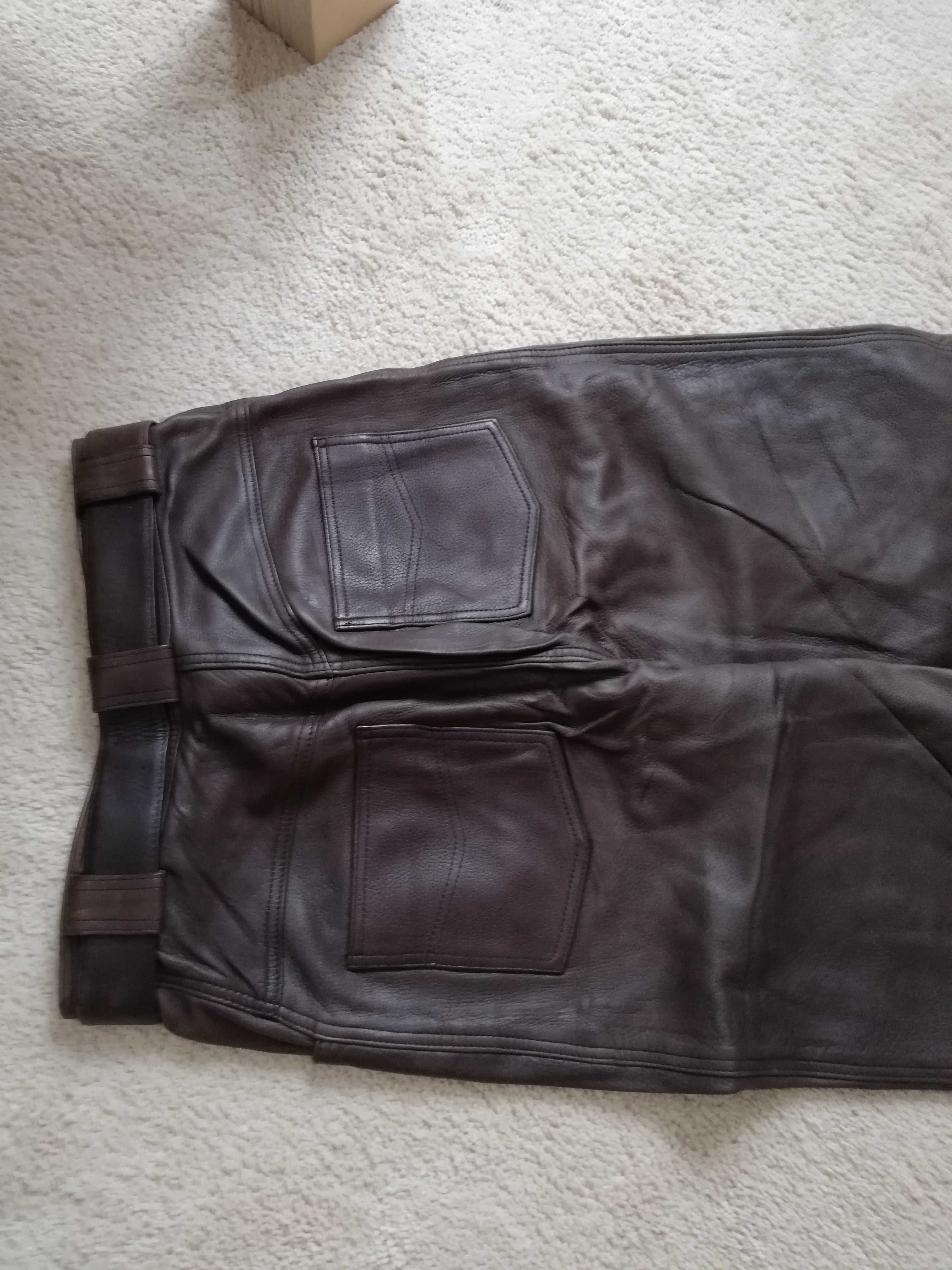Дамски  панталони  от естествена кожа(напа), подплатени, размер 36