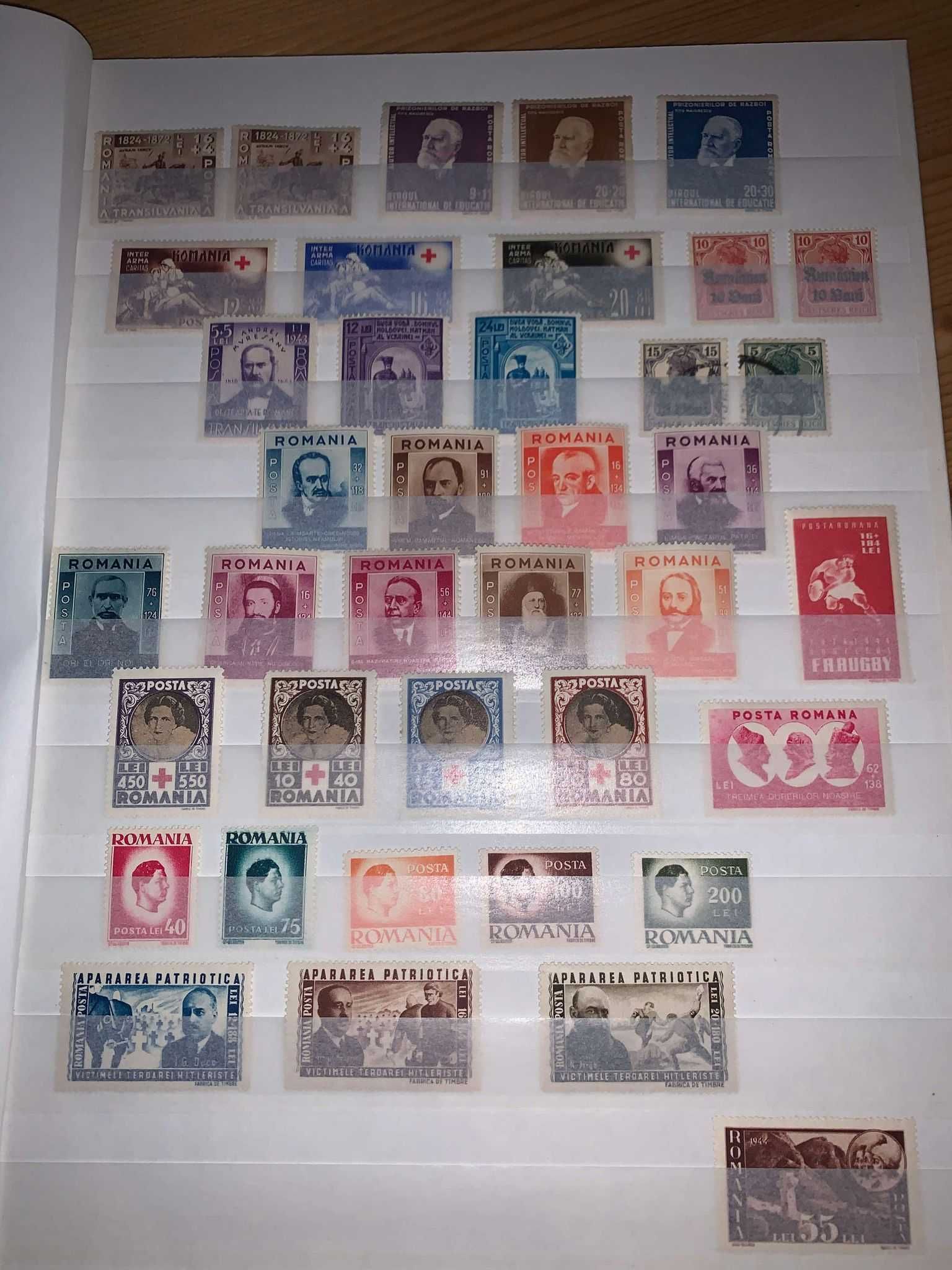 timbre romanesti mnh cu clasor are 4 pagini 8 file