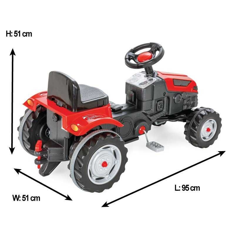 Tractor cu pedale pentru copii Active Verde cu Galben