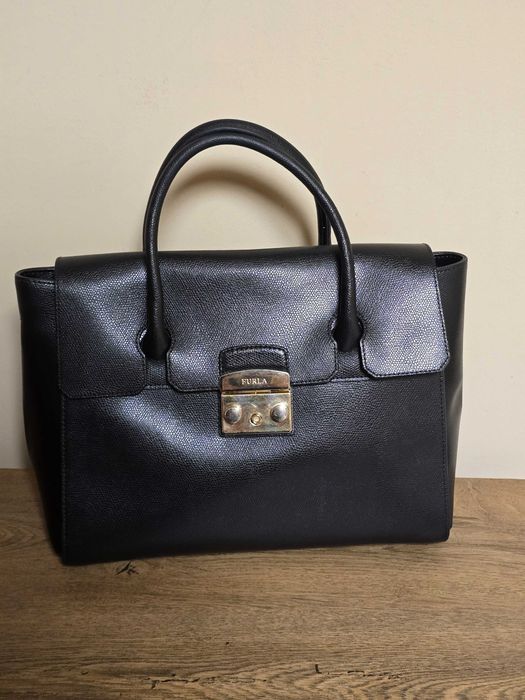 Furla Metropolis Medium Satchel Onyx 1 оригинална дамска чанта