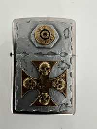 Bricheta Zippo Vintage Cross Skull