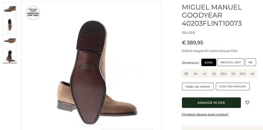 Pantofi whole cut 37 37.5 de lux Mac Fincher NOI lucrati manual piele