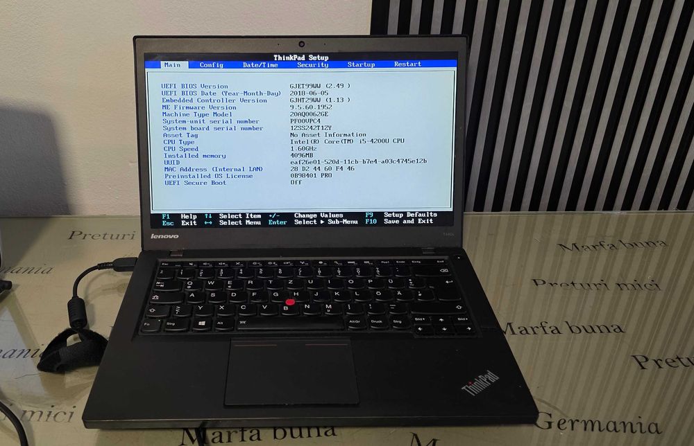 Laptop core i5 gen 4 - Lenovo T440S - functional perfect