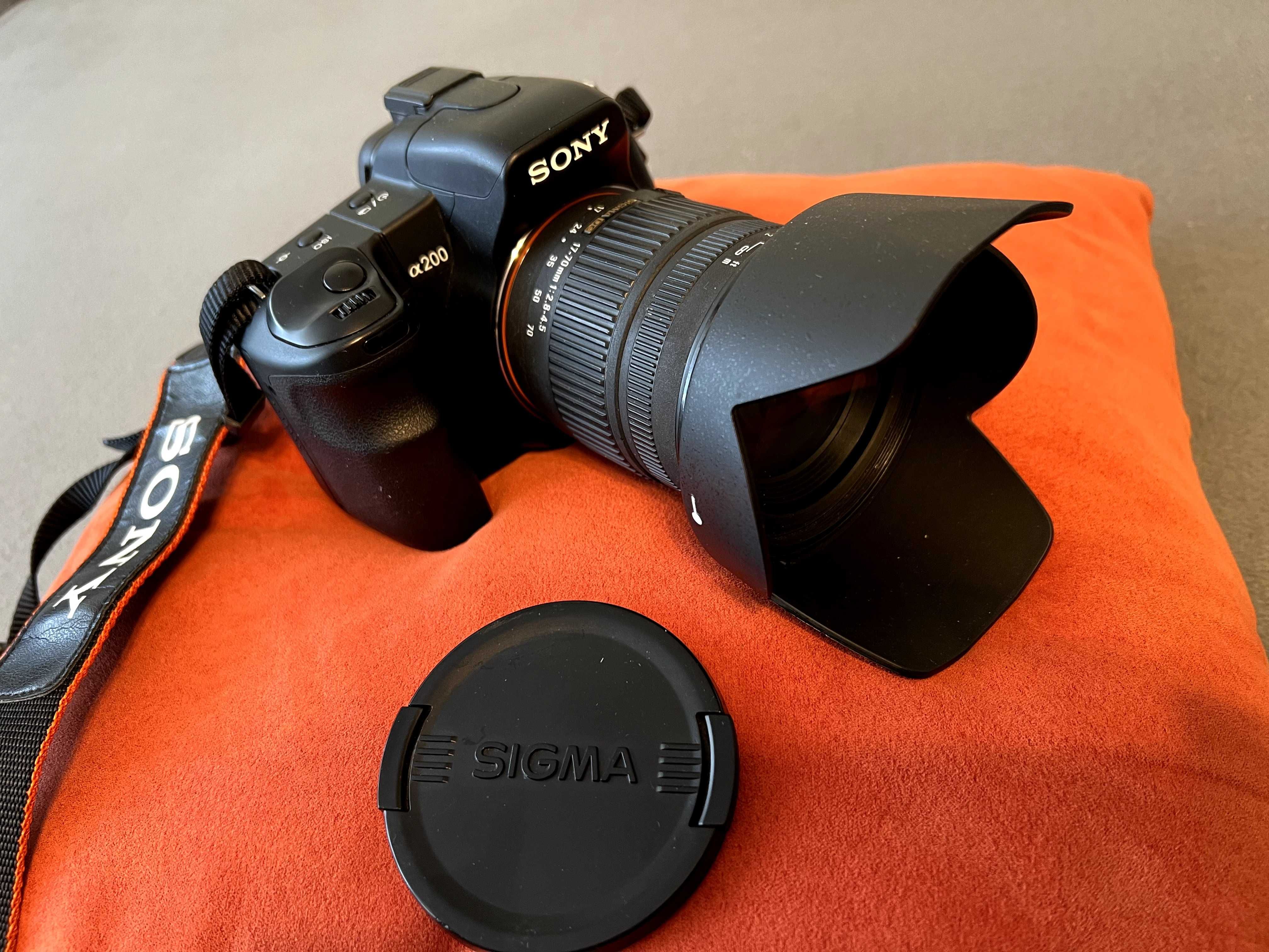 Продавам фотоапарат Sony Alpha A200 със SIGMA DC 17-70 mm 1:2.8-4.5