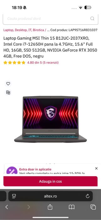 Laptop gaming msi