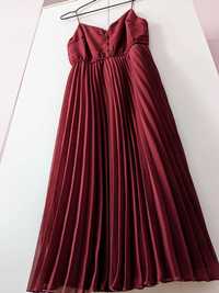 ASOS тъмно червена плисирана лятна рокля XS/S