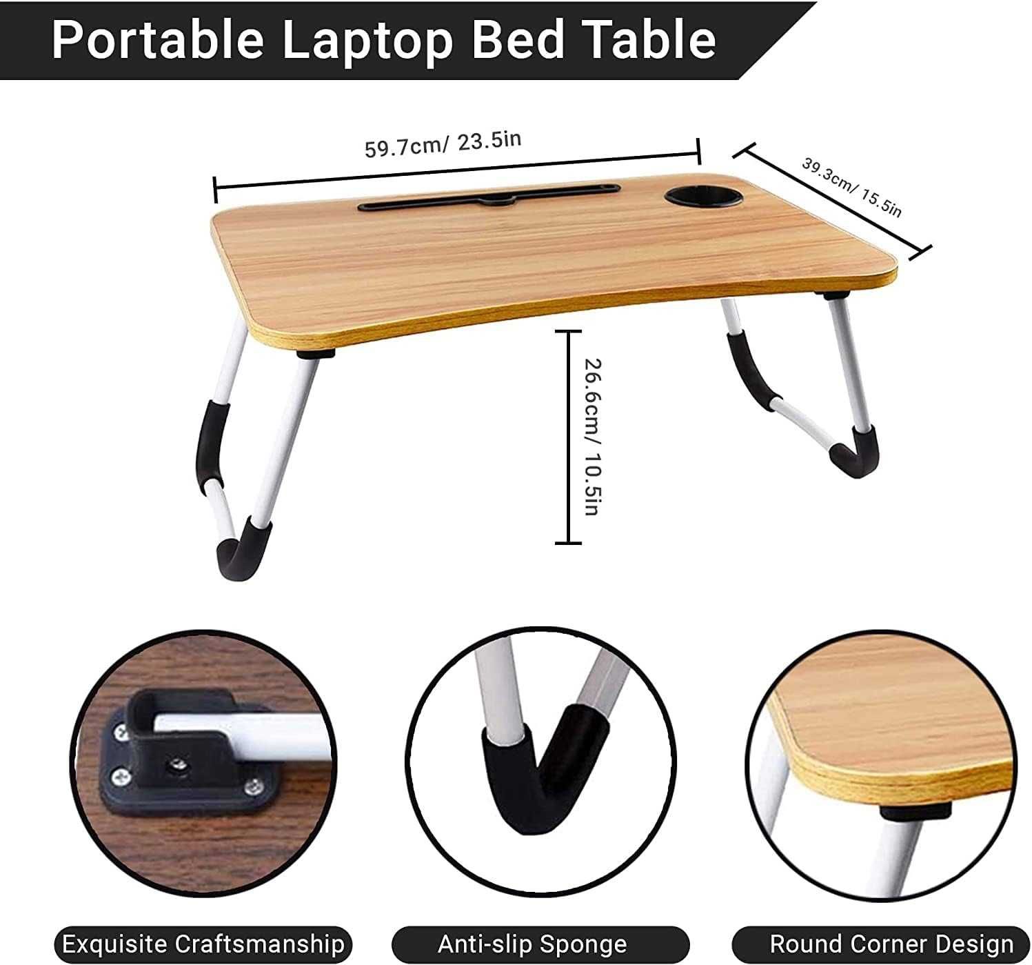 Masa pliabila pentru laptop pentru pat canapea mic dejun 60 x 40 cm