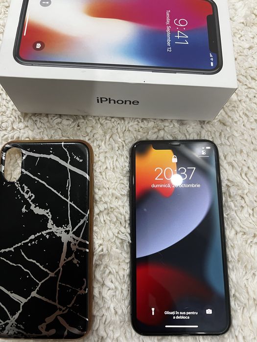 Iphone X -un singur utilizator, cutie, folie, husa