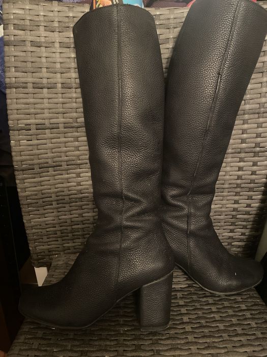 Cizme cu fermoar, piele naturala, marimea 35