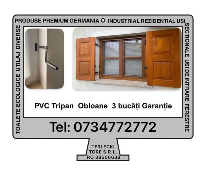FEREASTRA PREMIUM PVC TRIPAN stejar obloane H 130 x L 150 Germania