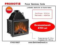 Semineu Fontă / Focar de 18 kw - 150 kg / Seminee