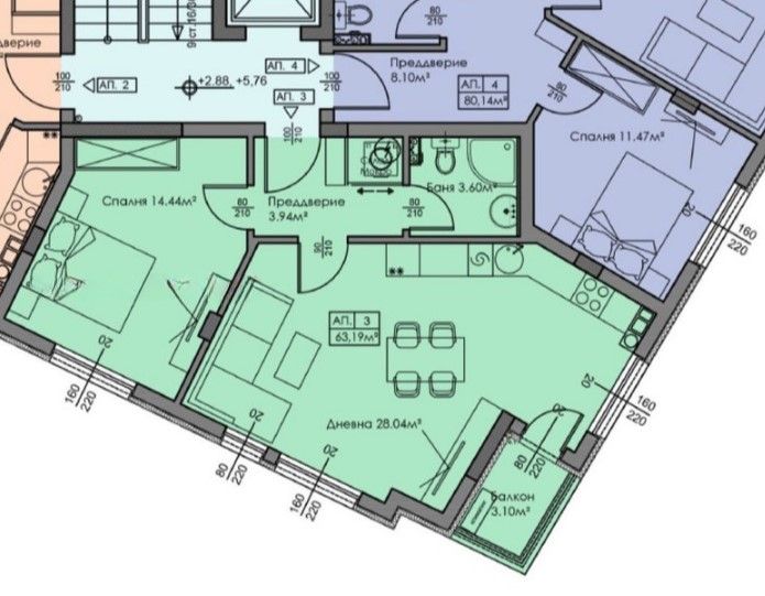 Продава се Двустаен апартамент в София, Малинова долина - 74 кв.м за 2217 €/кв.м - Снимка #6