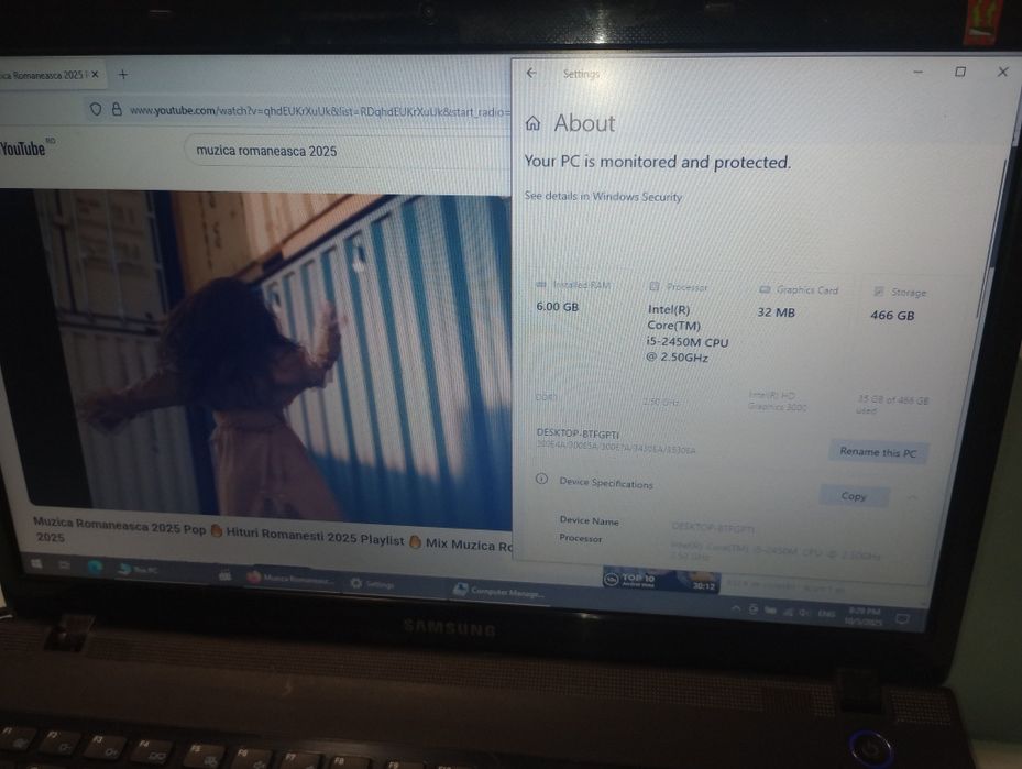 Samsung cu Intel i5, 500 GB,Bluetooth, baterie ok, tester auto, Office