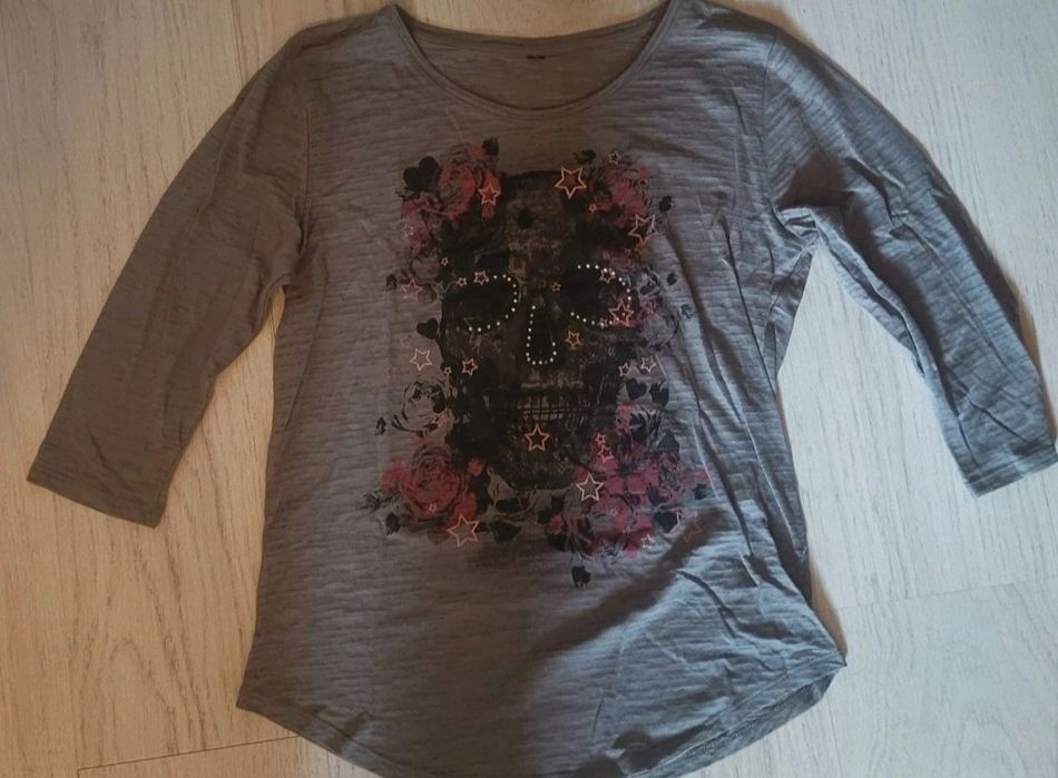 Bluza gri, cu maneca 3/4