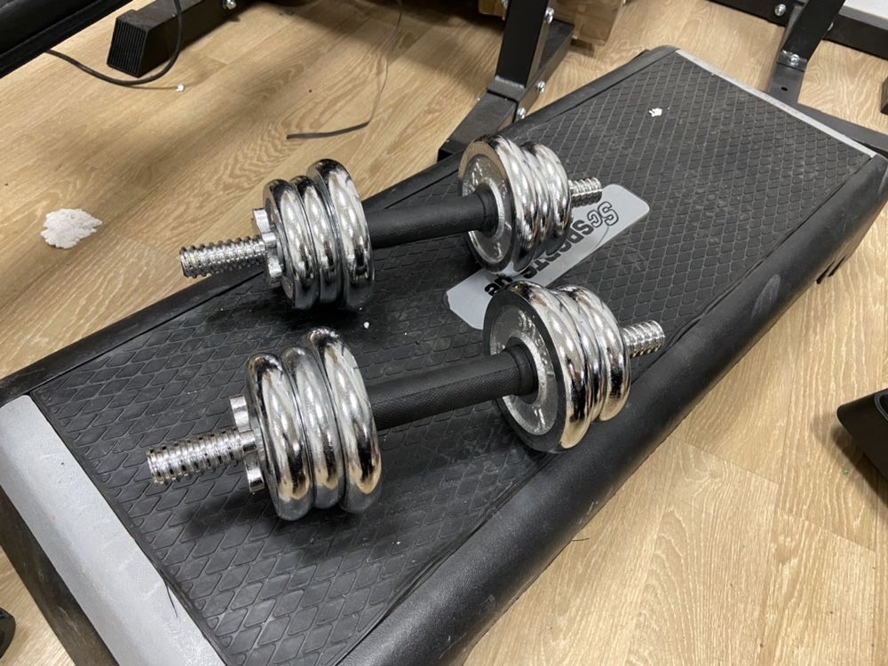 Pachet gantere reglabile profesionale cu geanta 30 kg 15+15=30 kg noi