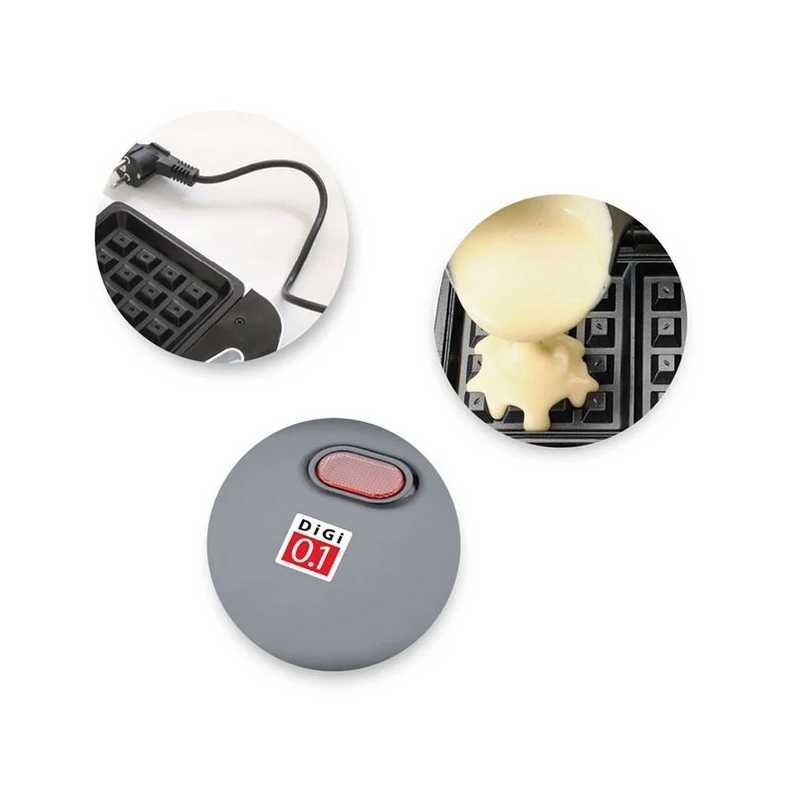 Мини гофретник Mercado Trade, 600W, Черен