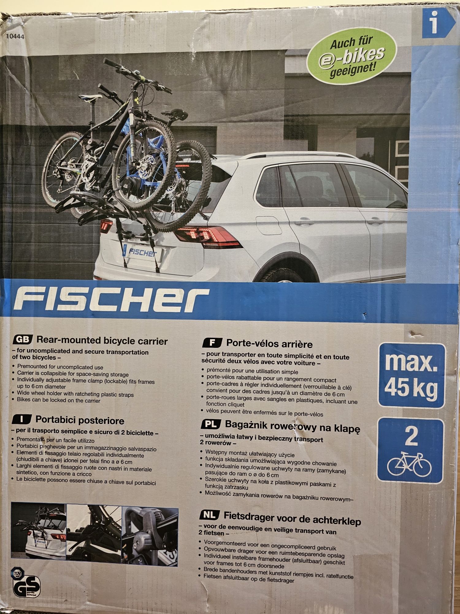 Suport auto Fischer 10444 pentru 2 biciclete